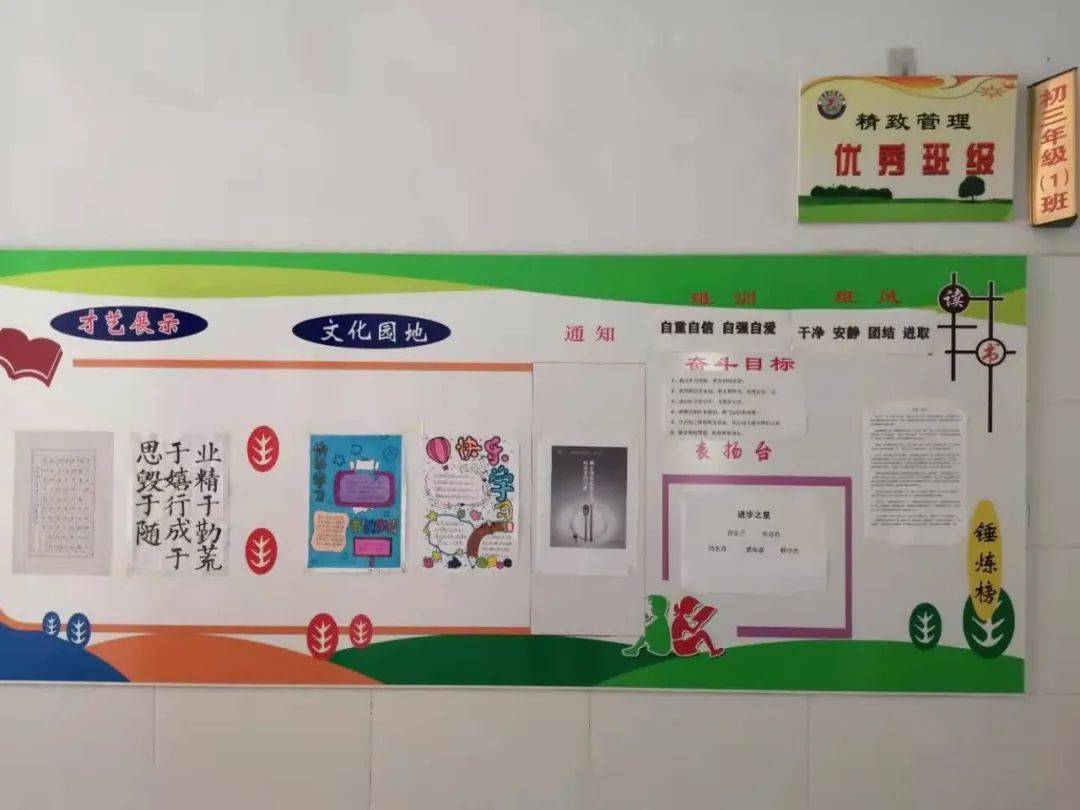 于里初中:班级文化墙 校园新形象