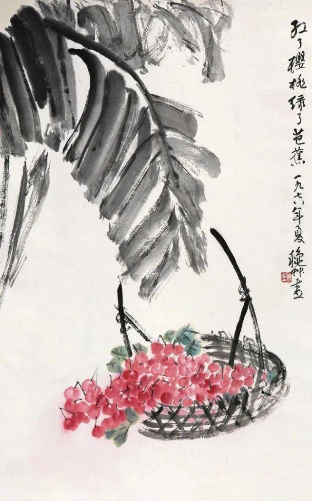 国画名家们画樱桃,这颜色红得太好看了吧_齐白石