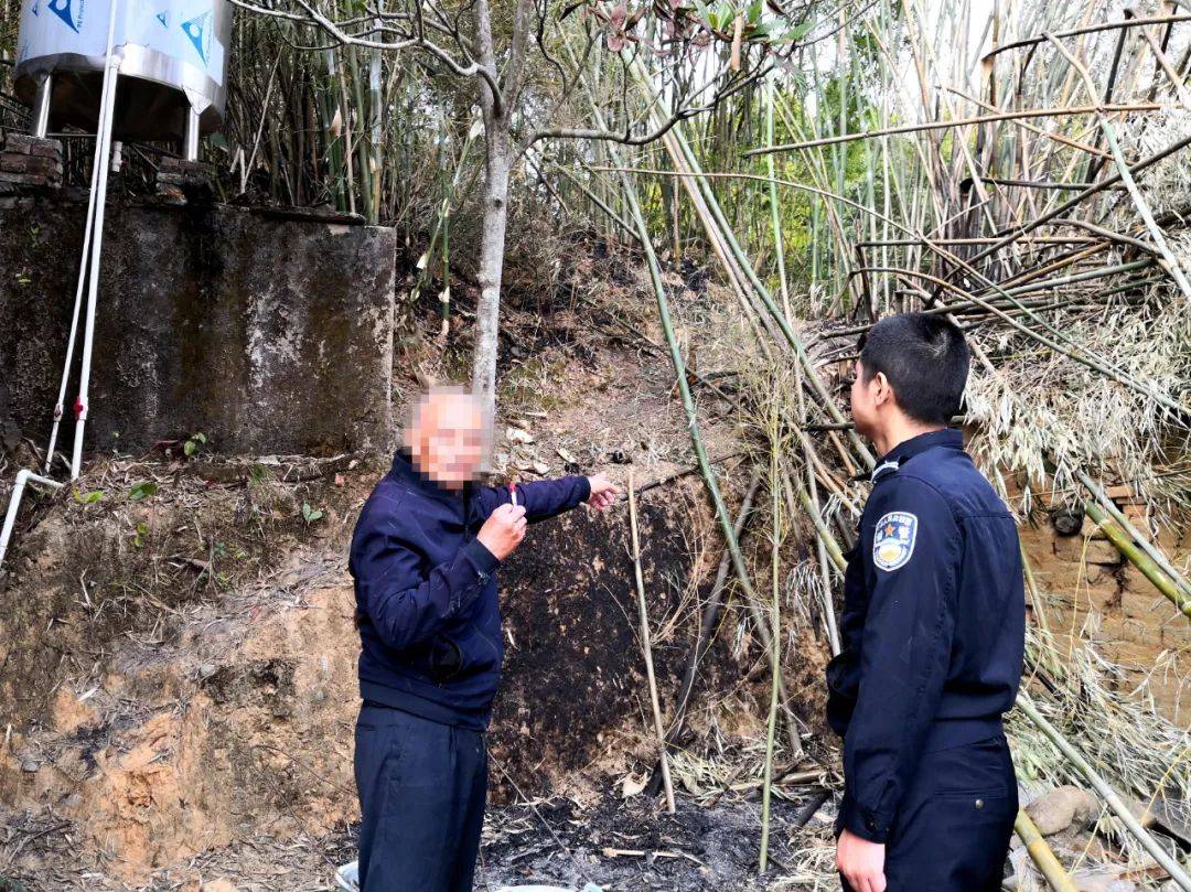 山火系该村村民李某欣在其屋旁山脚下焚烧杂物所致,后在镇村干部,护林