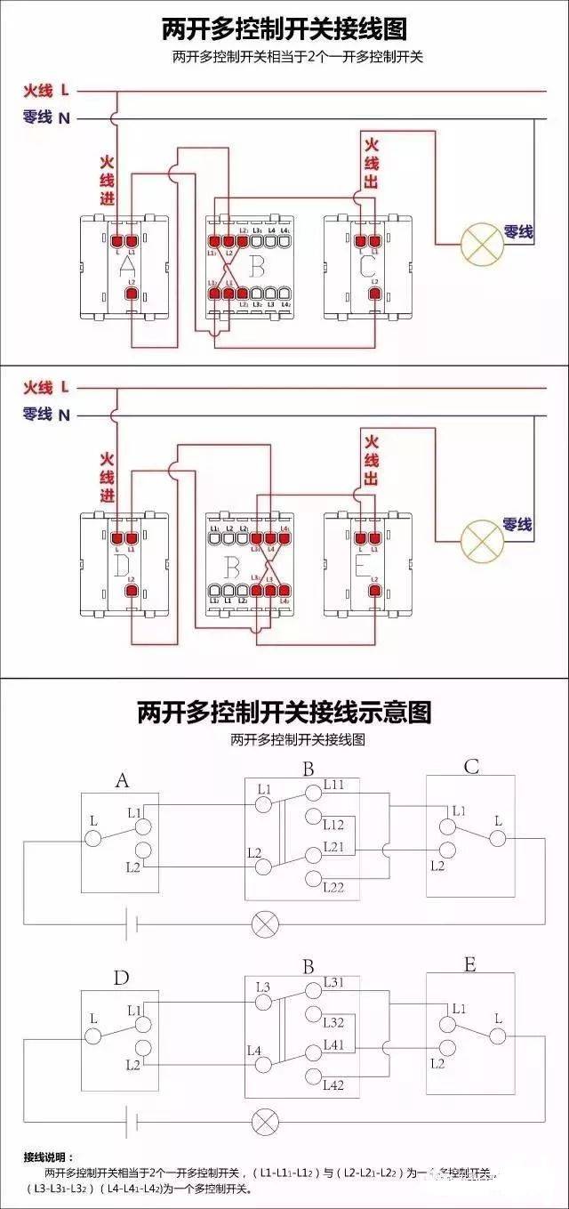 135张图!开关,电机,断路器,电热偶,电表接线图大全!