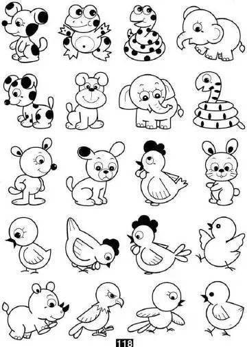 100个动物简笔画,送给放寒假的小朋友们