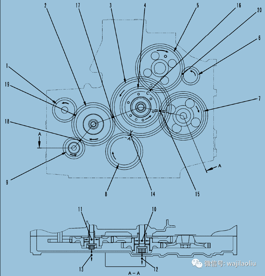 小松挖掘机pc650-8(140e-5)发动机齿轮正时 与气门调整教学