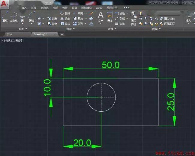 autocad2018参数化绘图基本过程