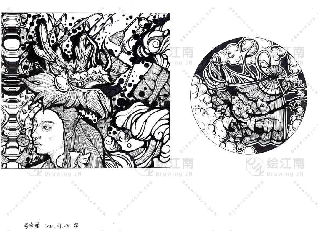 前辈足迹 | 绘江南2020学年视觉传达手绘作业展示
