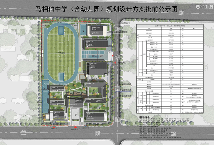 83㎡规划设计方案批前公示马相伯中学(含幼儿园)丹阳市自然资源和规划