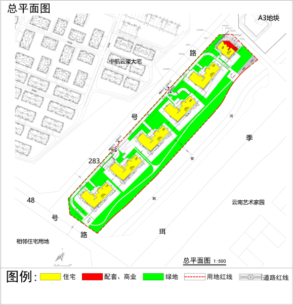 今日,昆明市自然资源和规划局发布了"官渡区博颐城项目a5地块批前公示