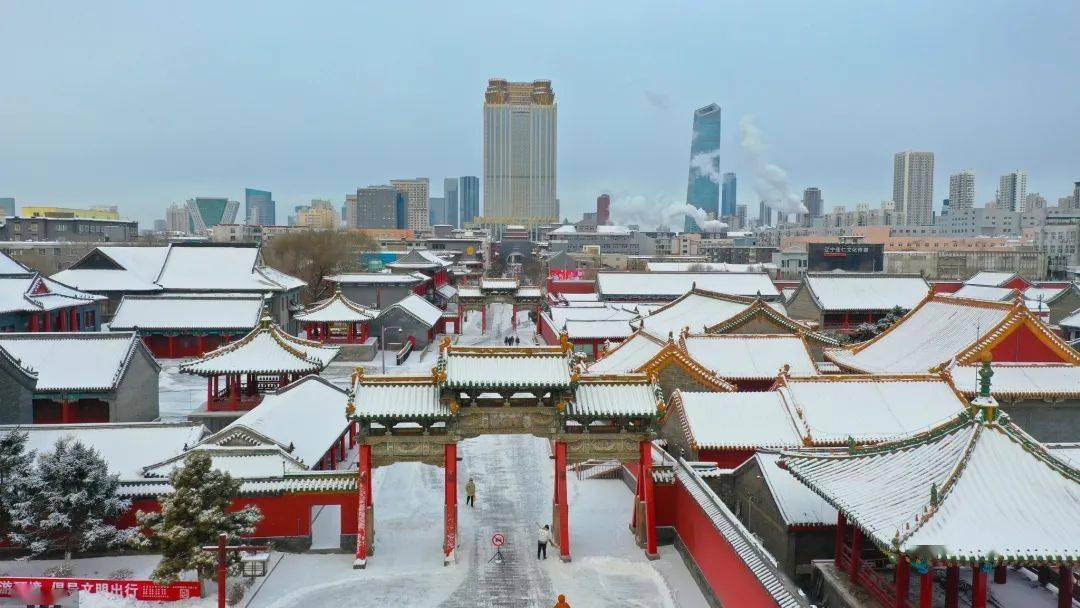 沈阳故宫迎大雪,400年皇城银装素美如画