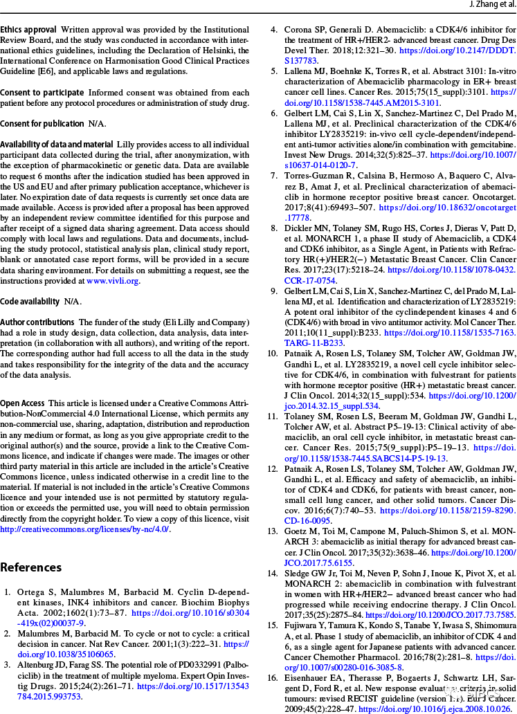 中国晚期癌症患者阿贝西利单药疗效