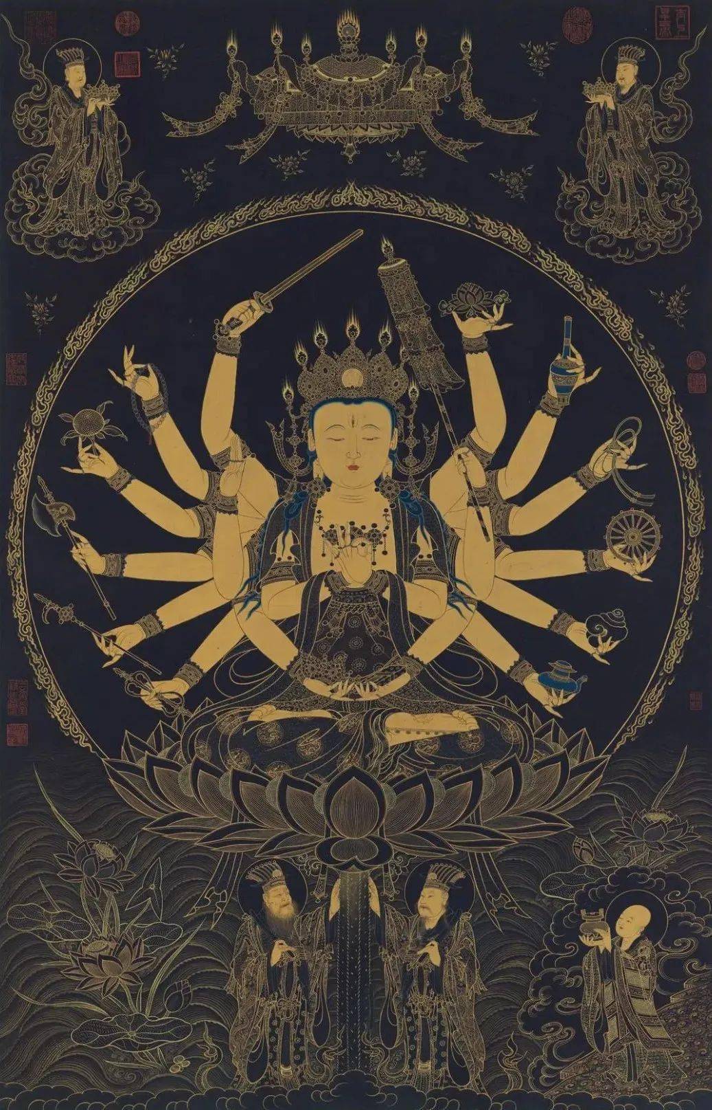 明代佛画 准提菩萨坐像