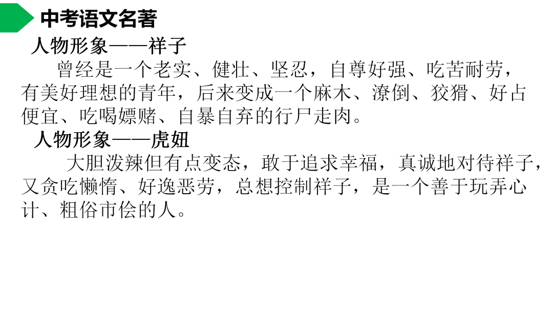 初中语文七下《骆驼祥子》名著导读 思维导图  考点合集,寒假预习必收