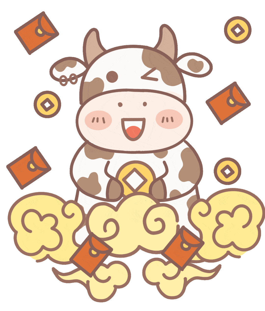 2021新年快乐岁首春到户,牛年福满门,