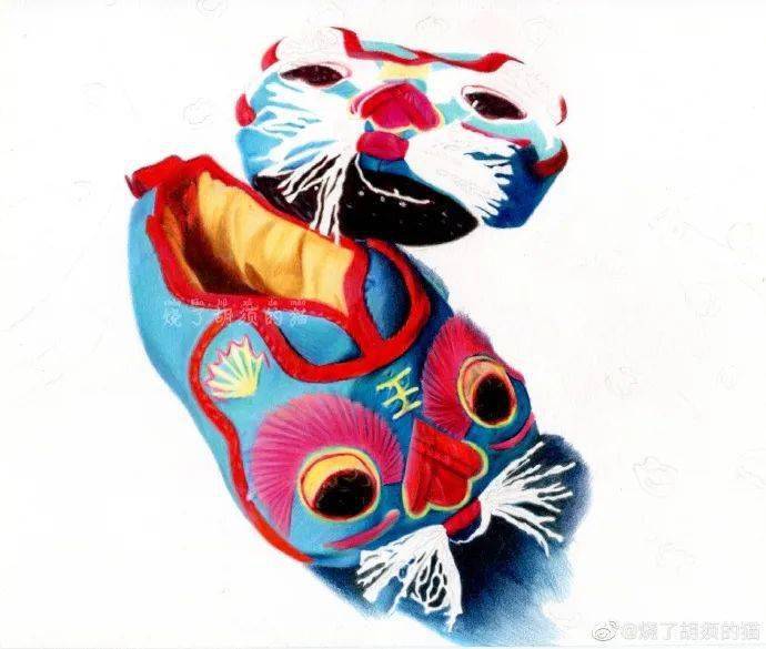 彩铅手绘 | 虎头鞋