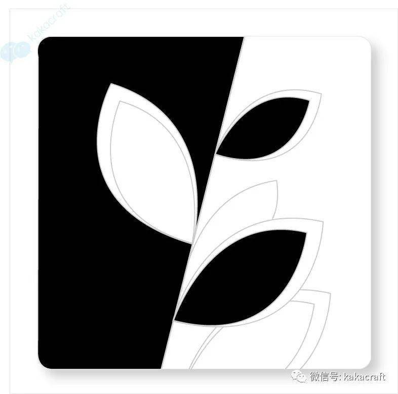 把左边区域用黑色马克笔涂色和右边白色部分形成强烈的明暗对比.