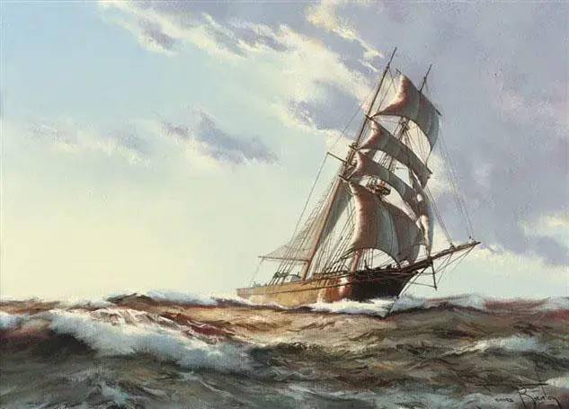 英国艺术家james.brereton大海·帆船油画作品