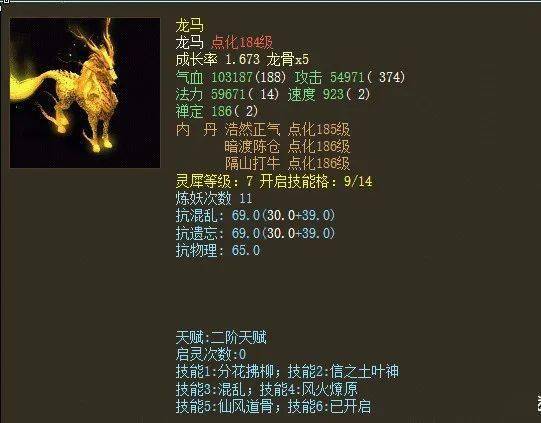 大话西游2召唤兽分析天生技能决定成败六艺神兽也是如此