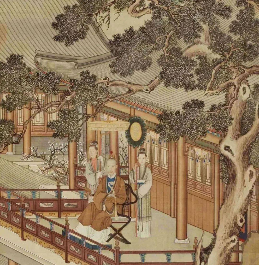 清《乾隆帝元宵行乐图》局部