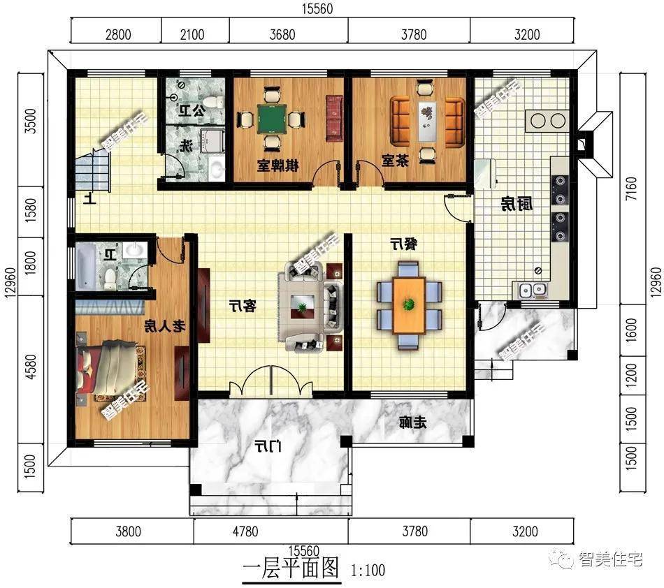 两层四间形式的农村小别墅第一栋内带堂屋第二栋格局妙