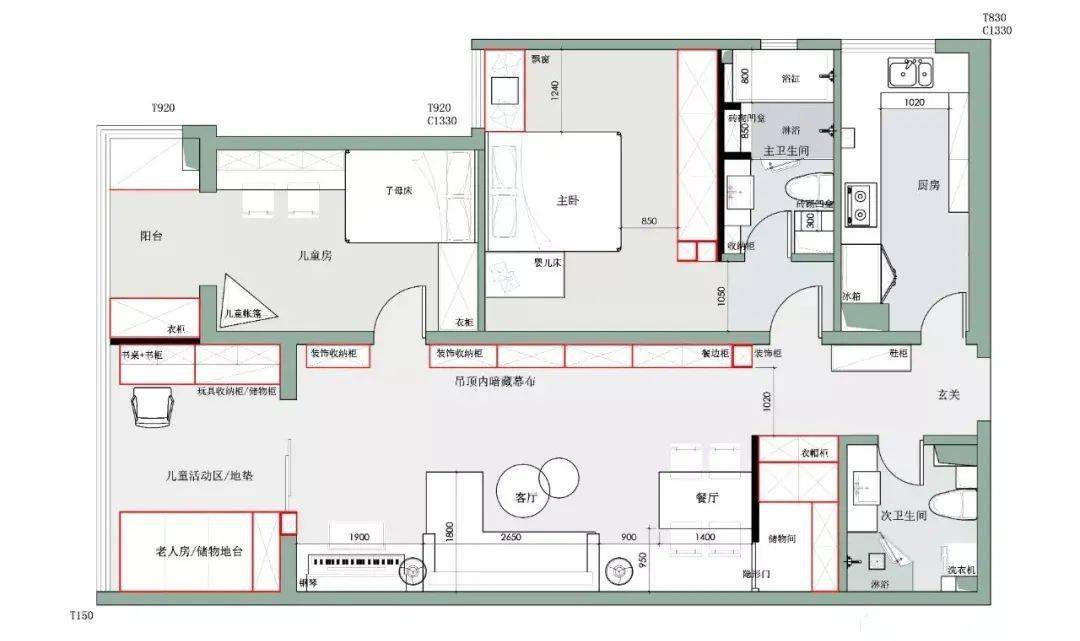 120㎡拒绝断舍离 全屋打满柜 还有隐形储藏间!