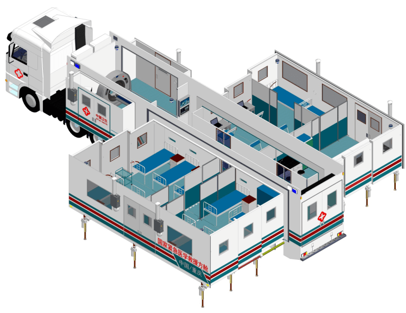 多级拓展移动方舱医院效果图