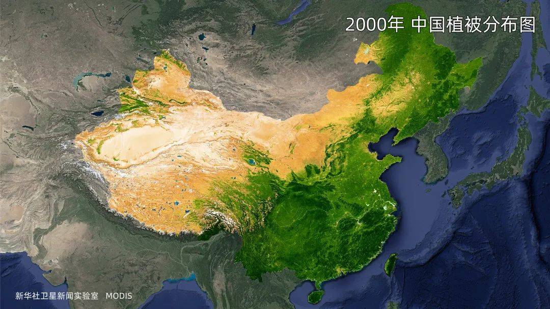 2000年中国植被分布图.(数据来源:modis)