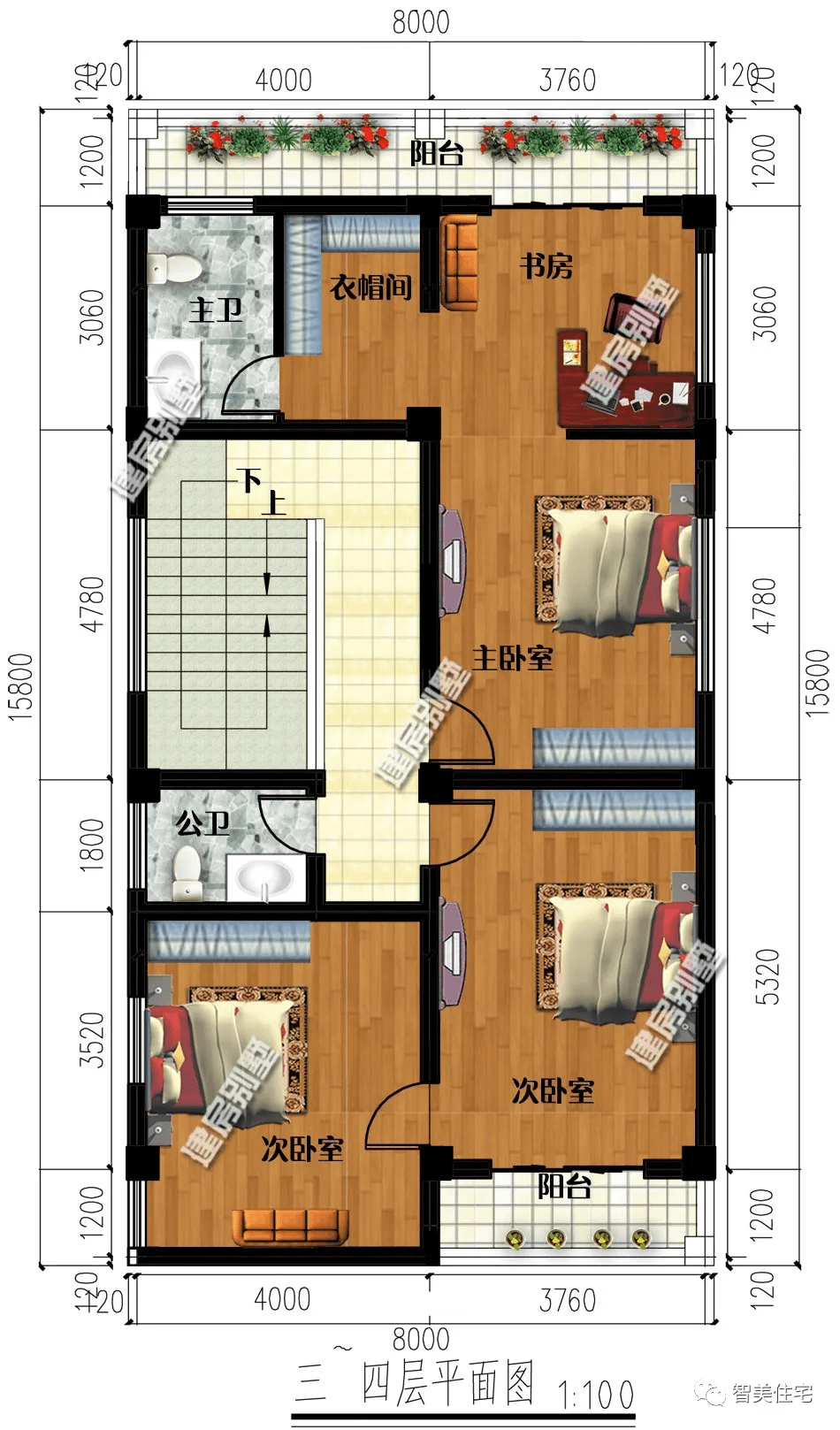 宽7-8米左右,平屋面设计的多层别墅,适合自住 招租