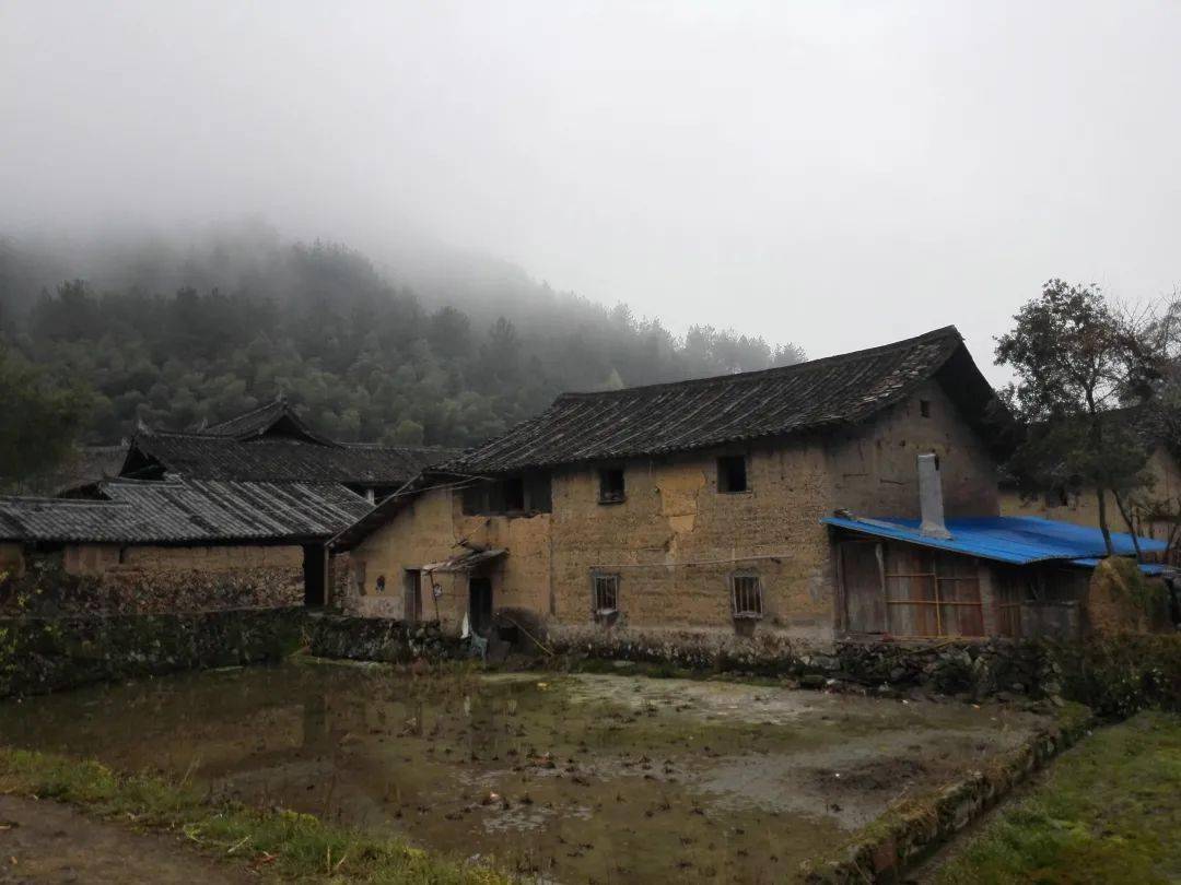 烟雨迷蒙中的徐岙底洛落