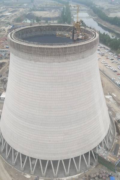河北建工集团省四建八分公司唐山佳祥焦电项目冷却塔施工质量获表扬