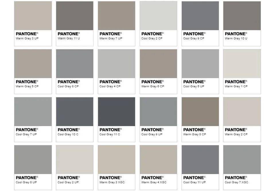 pantone gray色卡