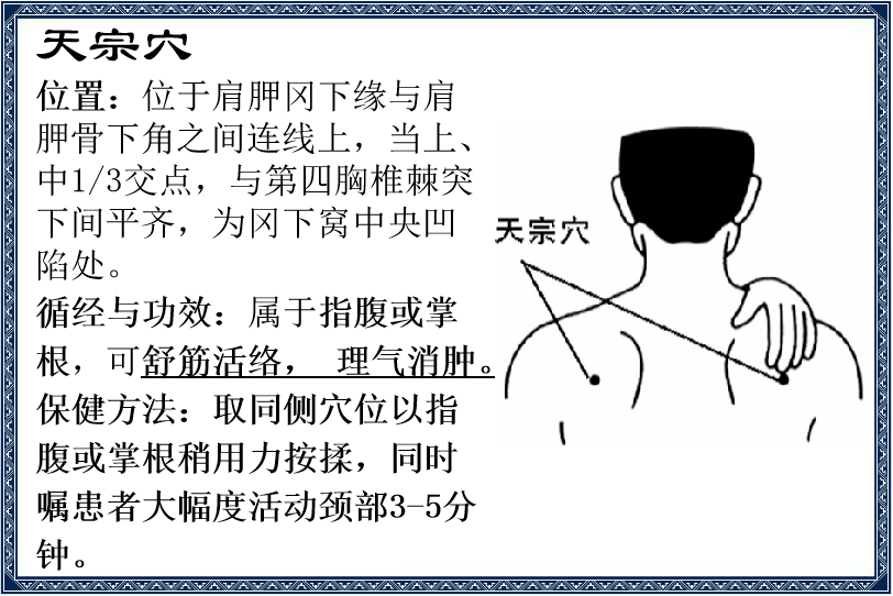 颈肩部痉挛疼痛及活动受限的一种常见疾病,从经络巡行上与手太阳经,手