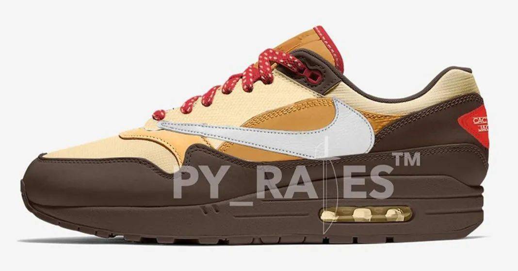travis scott上脚倒钩新款,air max 1联名实物泄露!