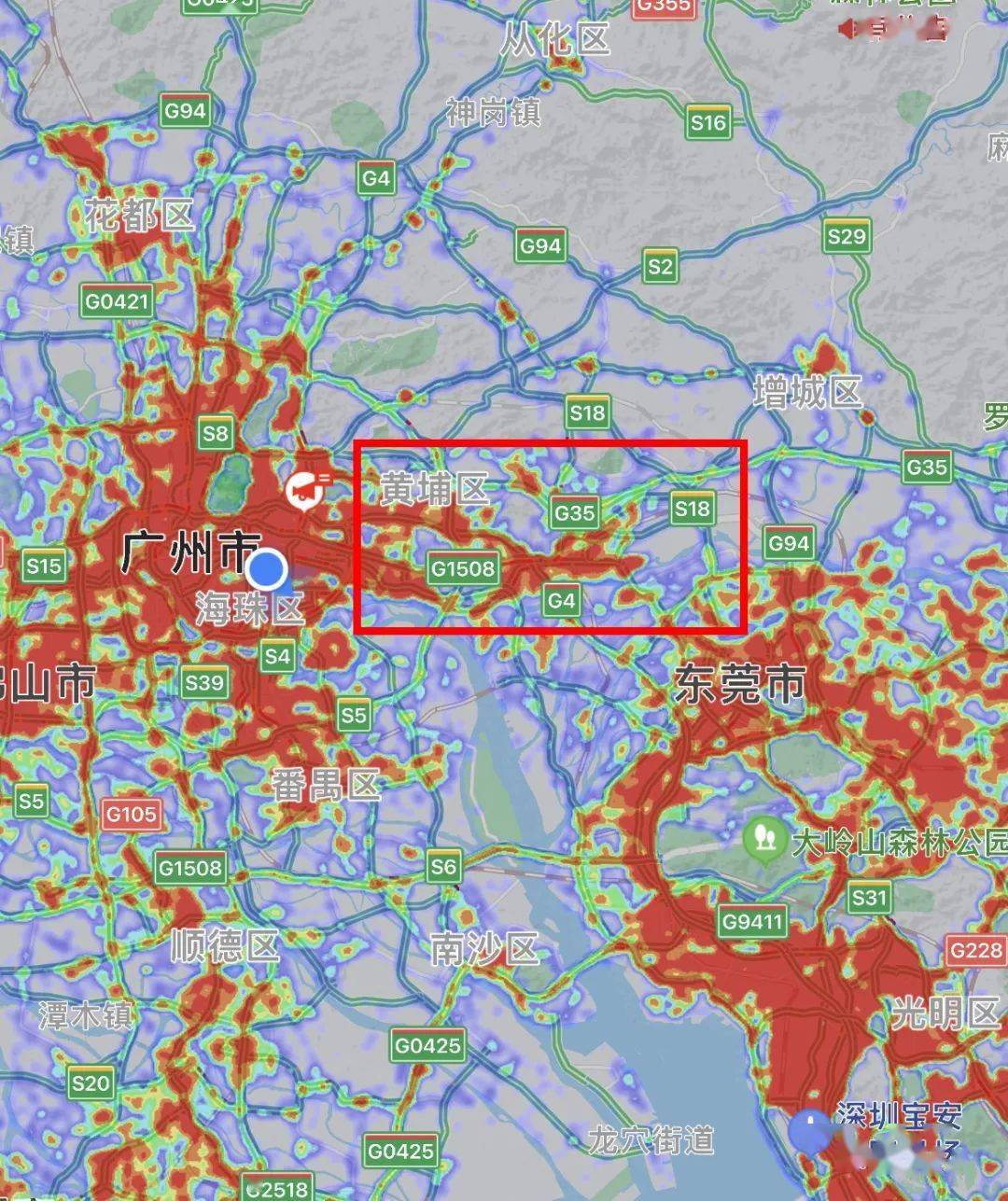 (来源:广州市政府)一张百度热力图,就能让你感受到这里人气之旺.