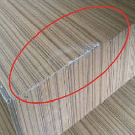 避免前后混乱; 正确做法示例△ 原因分析: 1)阳角木饰面等木制品,粘结