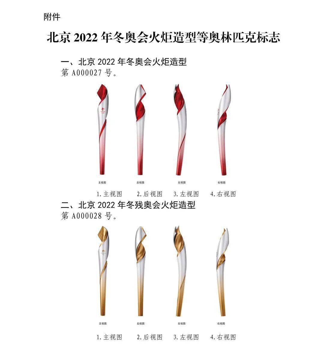 关于"北京2022年冬奥会火炬造型"等标志实施保护的