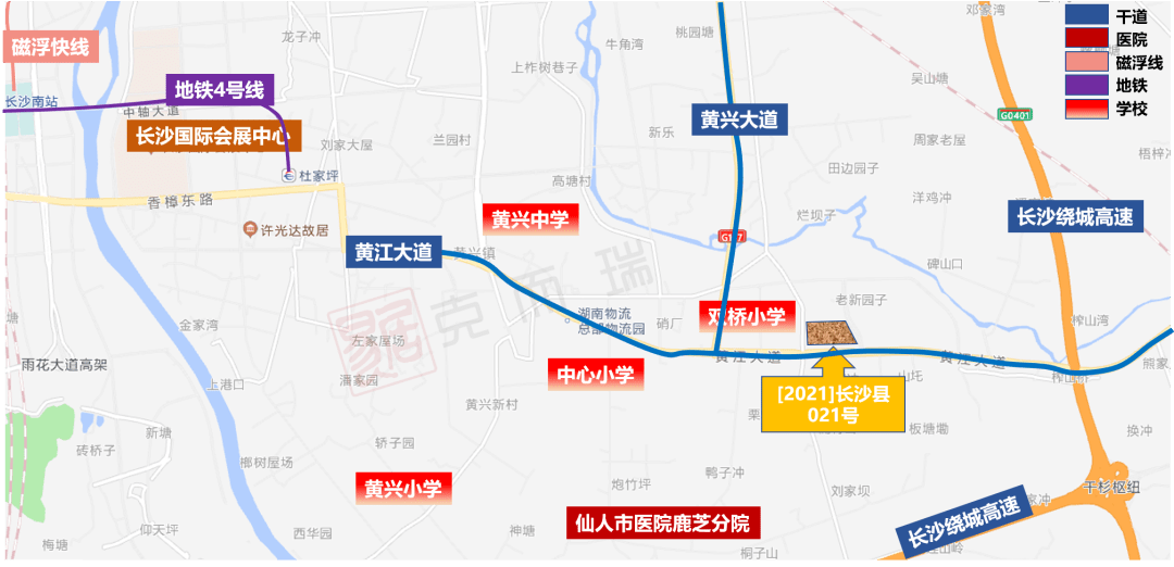 [2021]长沙县021号宗地位于黄兴镇黄江大道以北,宋公塘路以西,为商业