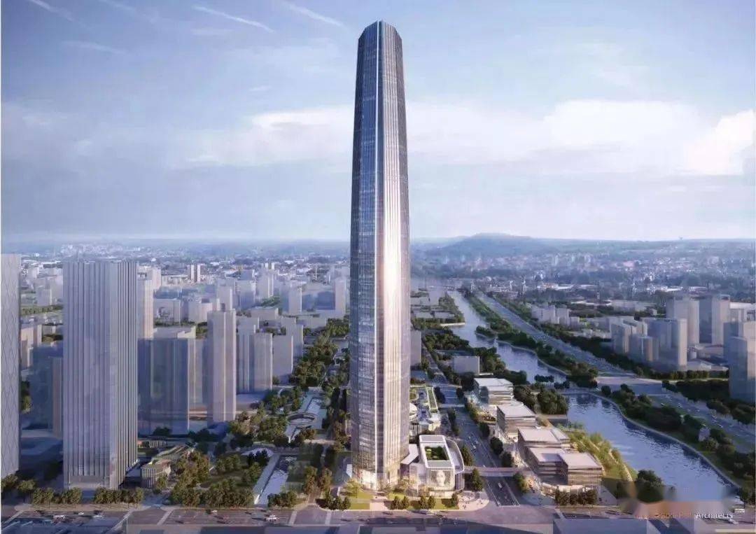 陕西西安中国国际丝路中心在建498米 10.香港环球贸易广场484米 11.