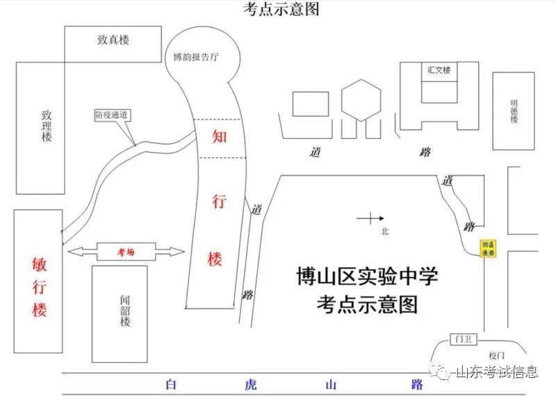 沂源一中考点平面图附2:考场分布图淄博市气象台也发布了高考期间天气