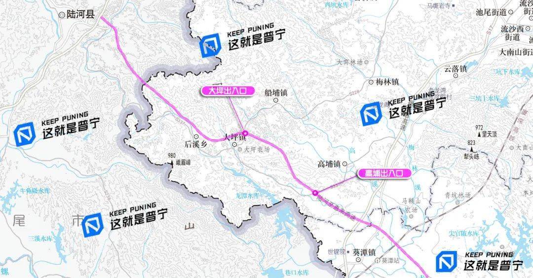 市的"陆河至惠来高速公路"计划在我市设置"大坪出入口"和"高埔出入口"