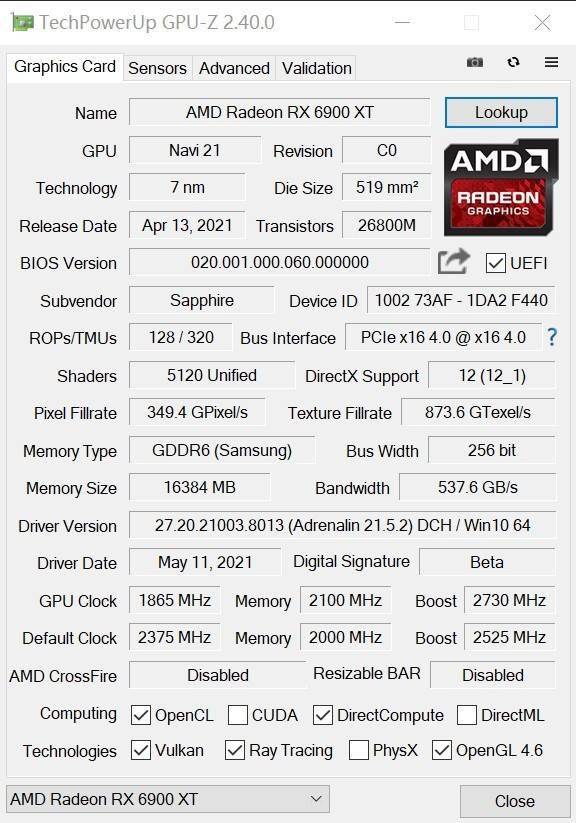 蓝宝石rx 6900 xt毒药评测 传说现身综合提升14%