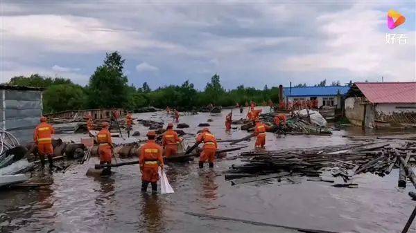 洪水淹没养殖场300头猪水中奔跑 消防官兵紧急救援