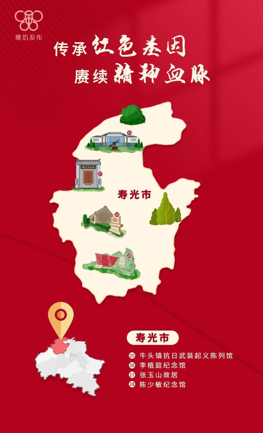 已公布为革命文物的有103处 这份潍坊"红色地图" 收录了每一个县市区