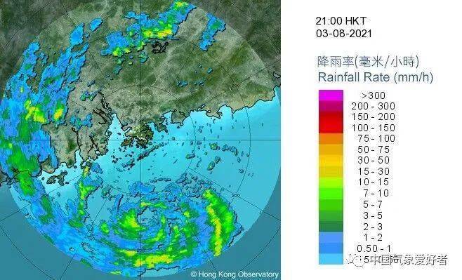 香港天文台雷达图上的未来卢碧台风