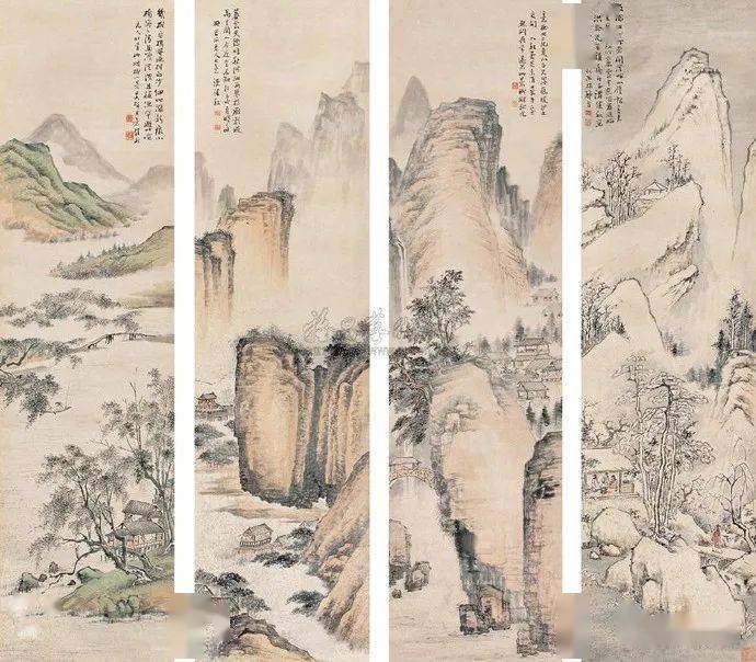 名品视界晚清画家诸健秋的山水画欣赏一