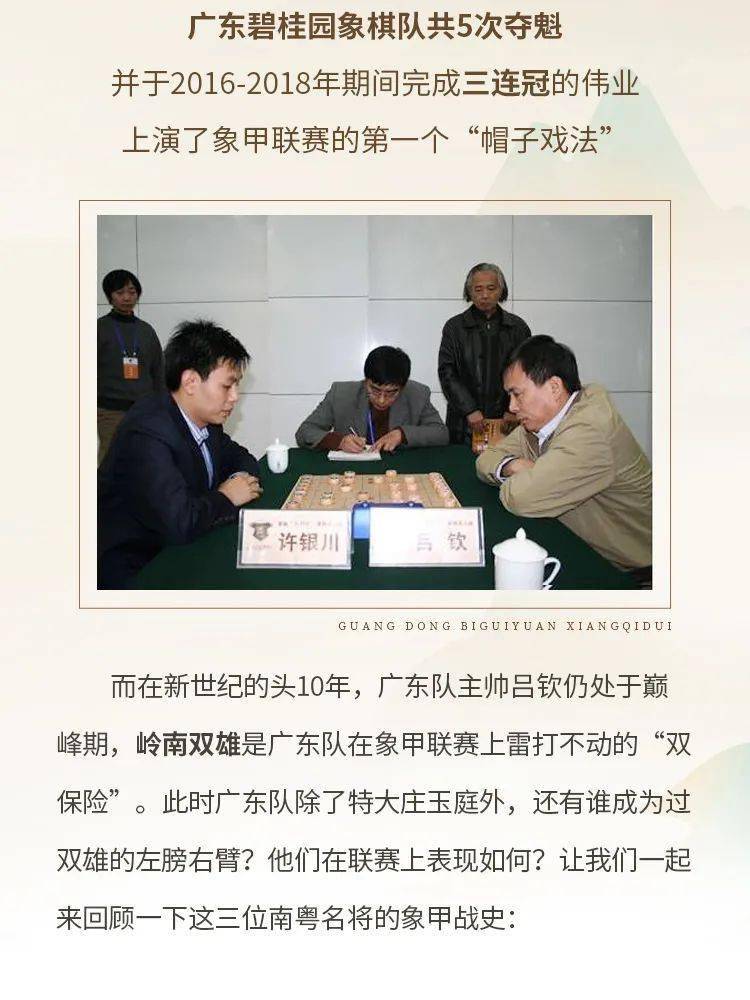 【南粤象棋名将录(三】象甲广东三个火枪手是谁?_联赛