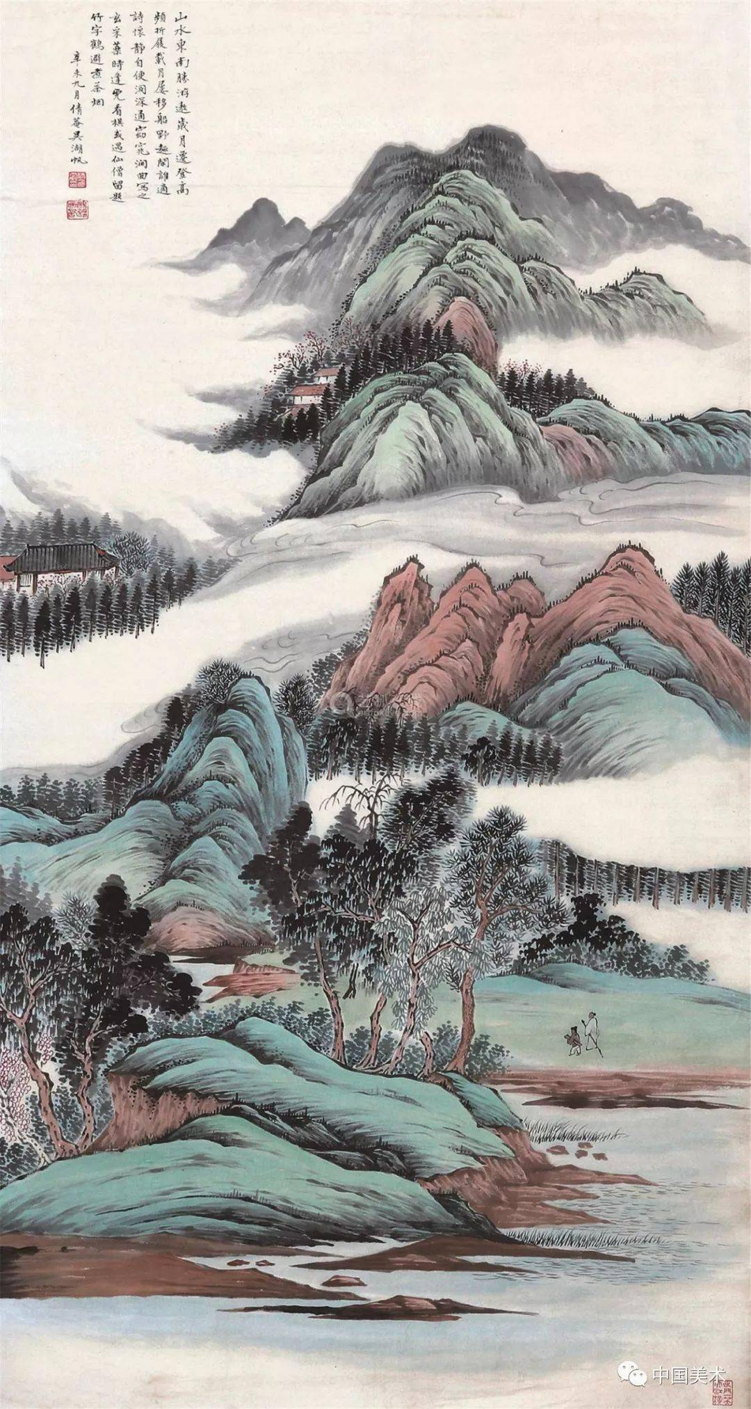 【书画收藏】吴湖帆在山水画色彩表现和处理上的心得与技法