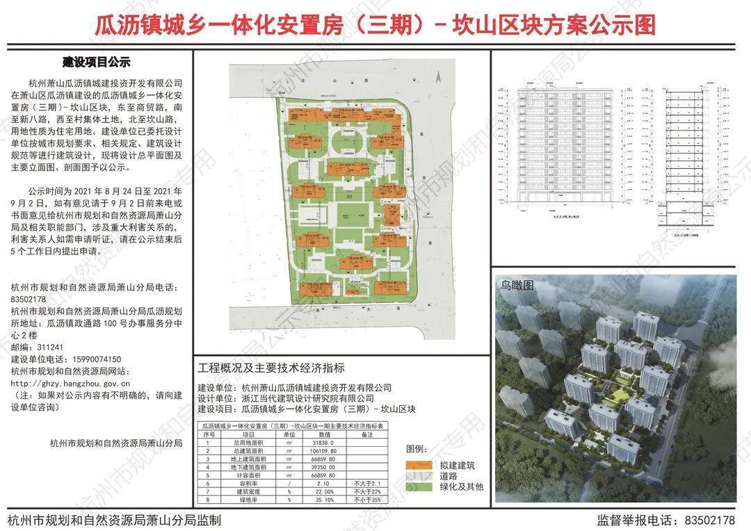 萧山东片这处安置房项目方案正在公示!