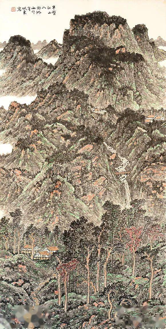 崔晓东《卧游江山》 137x70cm