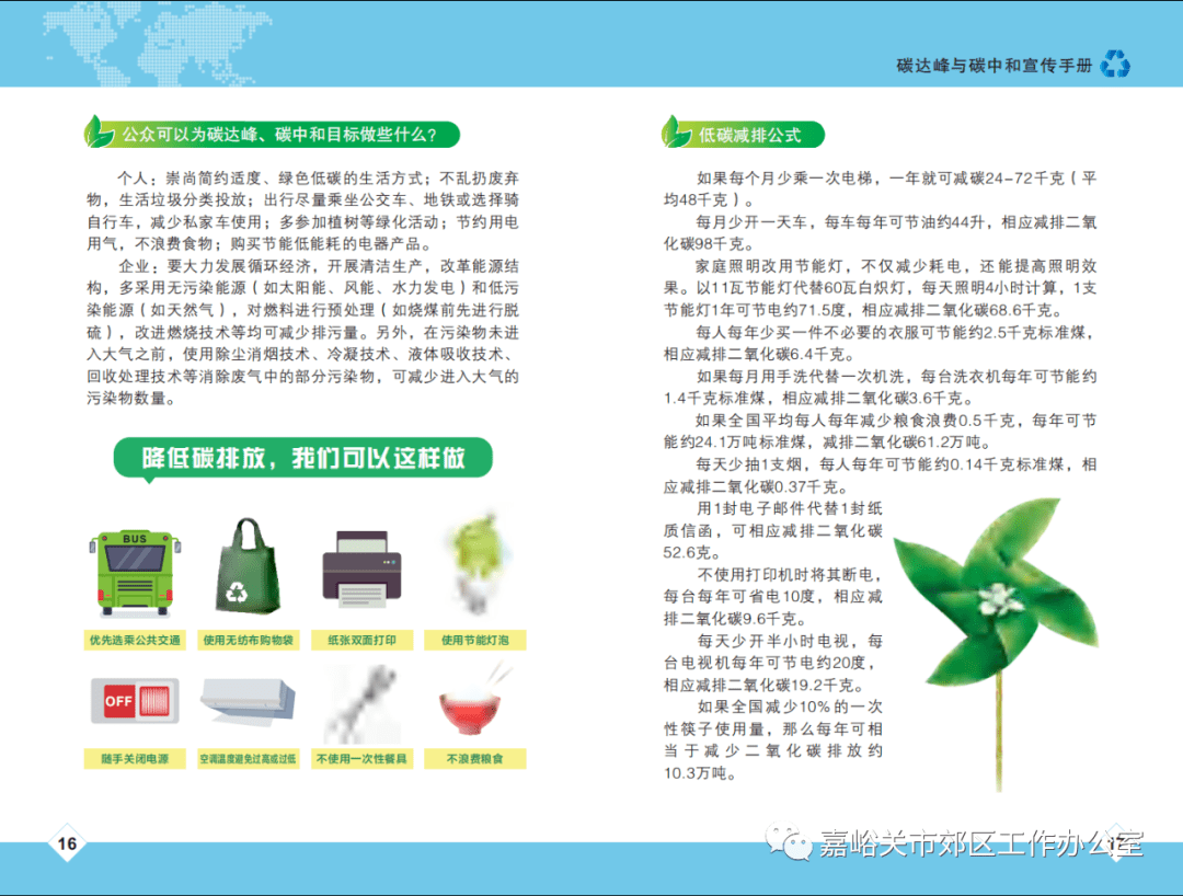 【健康科普】《碳达峰与碳中和宣传手册》来啦!低碳生活 绿建未来