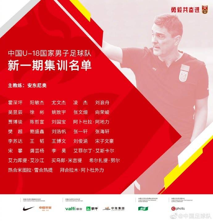 u-18国青新一期集训名单公布,贾博琰等33名球员入选