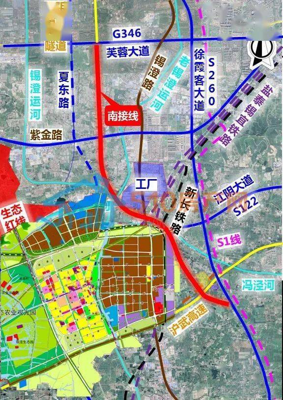 顺接江阴靖江长江隧道,起点至紫金路段利用规划廊道(规划西外环路线位