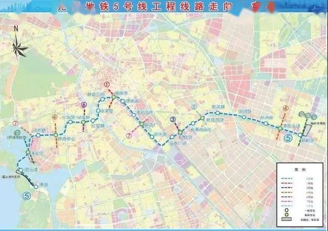 (网传无锡地铁5号线走向示意图)